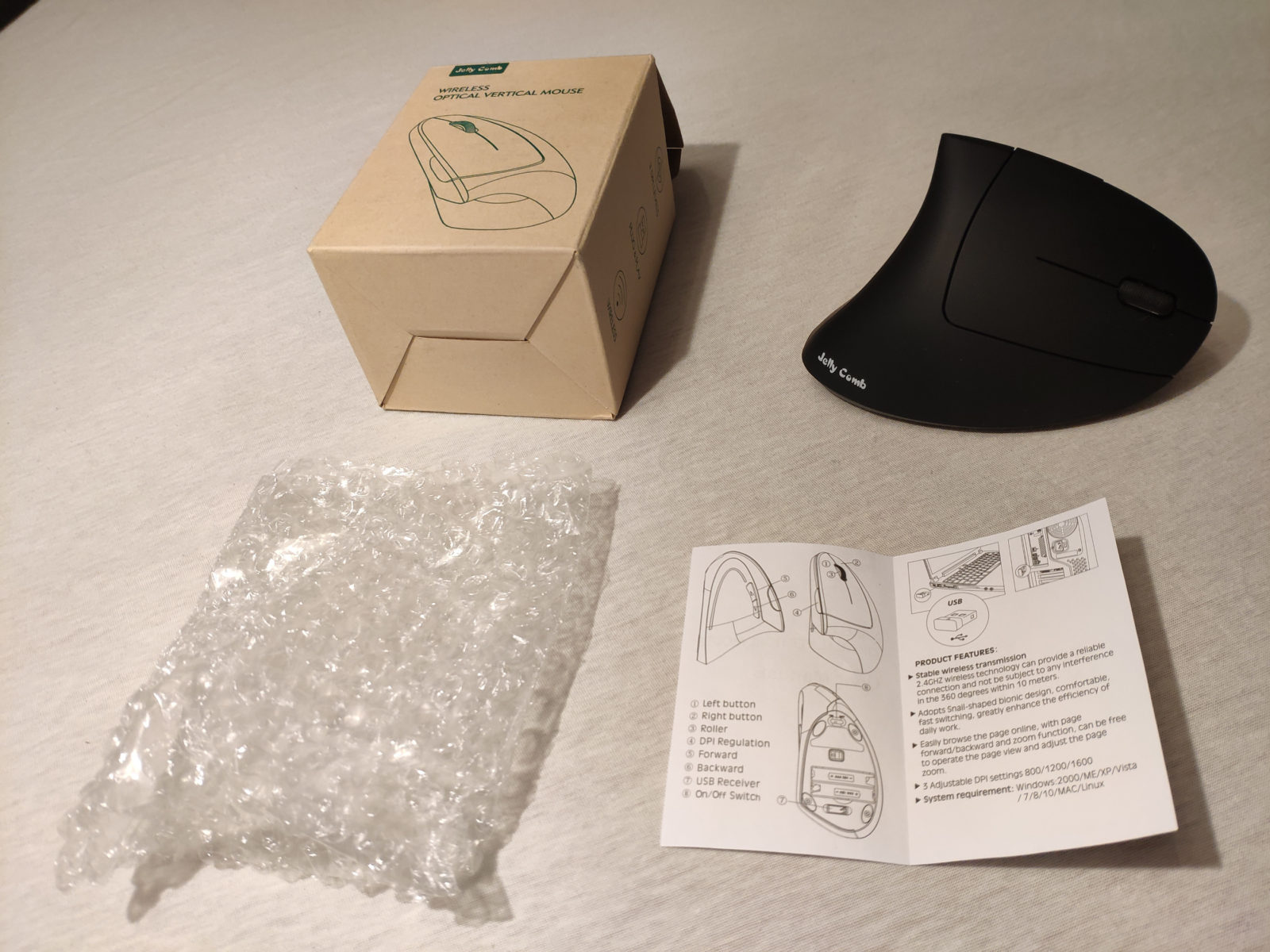Jelly Comb Vertikale Maus: Lieferumfang